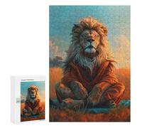 Rompecabezas para Adolescentes 300 PCS Zen Lion Meditation Rompecabezas para Adultos Juego De Ingenio Decoración del Hogar Regalos para Reducir El Estrés 300 PCS