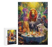 Rompecabezas para Adolescentes 300 PCS Zoo Animals' Dinner Party Rompecabezas para Adultos Juegos Familiares Análisis Y Lógica Actividades Divertidas En Casa 300 PCS