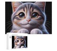 Rompecabezas para adolescentes, 300 piezas, adorable gatito de primer plano, para adultos, decoración de pared, para pasar el tiempo, actividades divertidas en casa, 300 piezas
