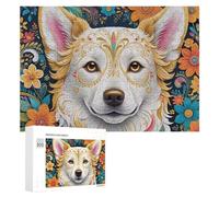 Rompecabezas para adolescentes, 300 piezas, coloridos retratos florales de perro, rompecabezas para adolescentes, juegos relajantes, regalos para mujeres, actividades divertidas en casa, 300 piezas