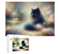 Rompecabezas para adolescentes, 300 piezas con reflejo de gato del bosque encantado, para adultos, decoración de pared, actividades divertidas en casa, 300 piezas