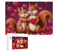 Rompecabezas para adolescentes, 300 piezas, corazones de amor, ardilla, pareja, adultos, decoración de pared, actividades divertidas en casa, 300 piezas