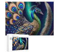 Rompecabezas para adolescentes, 300 piezas de arte de plumas de pavo real, 2 rompecabezas para adultos, juegos familiares, diversión familiar, regalo para toda la familia, 300 piezas