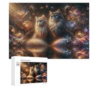 Rompecabezas para adolescentes, 300 piezas de gatos mágicos de fantasía para adultos, juguetes antiestrés, arte de pared, interacción entre padres e hijos, 300 piezas