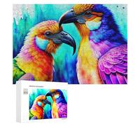 Rompecabezas para adolescentes, 300 piezas de loros coloridos, impresión artística para adultos, juguete para decoración de pared, actividades divertidas en casa, 300 piezas