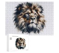 Rompecabezas para adolescentes, 300 piezas de rompecabezas con impresión artística del rey león salvaje para adultos, juegos familiares, diversión familiar, regalo para toda la familia, 300 piezas