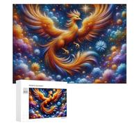 Rompecabezas para adolescentes, 300 piezas de rompecabezas mágico de fénix en cielo estrellado para adultos, juegos de relajación, decoración perfecta, actividades divertidas en casa, 300 piezas