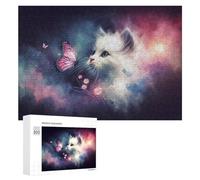 Rompecabezas para adolescentes, 300 piezas de sierras de calar, mariposas susurrantes, un cuento de gato caprichoso, para adultos, análisis de juegos prácticos y lógica, cumpleaños y regalos únicos