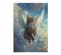 Rompecabezas para Adolescentes 38x26cm/1000pcs Angelic Cat Majestic Siberian Cat Rompecabezas Juguetes Antiestrés Análisis Y Lógica Difícil Y Desafiante 38x26cm/1000pcs