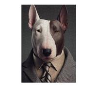 Rompecabezas para Adolescentes 38x26cm/1000pcs Bull Terrier Suit Business Rompecabezas para Adultos Juego De Ingenio Una Obra De Arte Cumpleaños Y Navidad 38x26cm/1000pcs