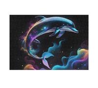 Rompecabezas para Adolescentes 38x26cm/1000pcs Colorful Dolphins in Space Dance Rompecabezas para Adultos Juego Práctico Análisis Y Lógica Interacción Entre Padres E Hijos 38x26cm/1000pcs