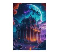 Rompecabezas para Adolescentes 38x26cm/1000pcs Fantasy Castle Under A Stormy Sky Rompecabezas para Adolescentes Juego De Ingenio Difícil Ayuda A Ejercitar El Cerebro 38x26cm/1000pcs