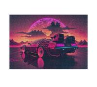 Rompecabezas para Adolescentes 38x26cm/1000pcs Neon Retro Futuristic Car Landscape Rompecabezas para Adultos Juegos Divertidos Alivia El Estrés Difícil Y Desafiante 38x26cm/1000pcs