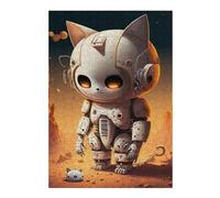 Rompecabezas para Adolescentes 38x26cm/1000pcs Robotic Cat in Desert Rompecabezas para Adultos Juegos Familiares Decoración Perfecta Regalo De Cumpleaños, Regalos, 38x26cm/1000pcs