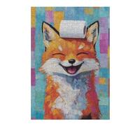 Rompecabezas para Adolescentes 38x26cm/1000pcs Smiling Fox with Toilet Paper Rompecabezas para Adolescentes Juegos Relajantes Carrera De Velocidad De Manos Difícil Y Desafiante 38x26cm/1000pcs