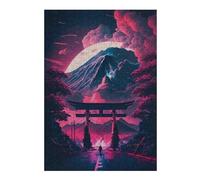 Rompecabezas para Adolescentes 38x26cm/1000pcs Torii Gate Under A Mystical Moon Rompecabezas para Adultos Juego Familiar Mejora La Memoria Cumpleaños Y Navidad 38x26cm/1000pcs