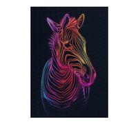 Rompecabezas para Adolescentes 38x26cm/1000pcs Zebra Animal Neon Rompecabezas Juego Familiar Patrón De Ensamblaje Cumpleaños Y Navidad 38x26cm/1000pcs