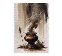 Rompecabezas para Adolescentes 38x26cm/1000pcs Zen Incense Retro Ink Wash Rompecabezas Juego De Ingenio Vacaciones En Casa Matar El Tiempo Juego Desafiante Regalos 38x26cm/1000pcs