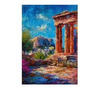 Rompecabezas para Adolescentes 38x26cm/1000pcsS Acropolis of Athens Painting Rompecabezas para Adultos Juguete Decoración De Pared Mejora La Memoria Gran Regalo para Jugar 38x26cm/1000pcsS