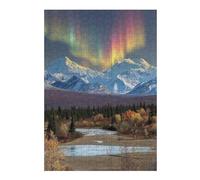 Rompecabezas para Adolescentes 38x26cm/1000pcsS Aurora Borealis Over Mountains Rompecabezas para Adultos Juego Familiar para Mejorar La Memoria Regalo De Cumpleaños, Regalos, 38x26cm/1000pcsS