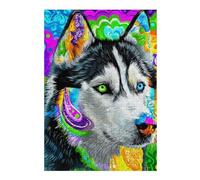 Rompecabezas para Adolescentes 38x26cm/1000pcsS Colorful Husky Art Print Rompecabezas para Adolescentes Juegos Relajantes Regalo De Cumpleaños Desafiante De Completar 38x26cm/1000pcsS