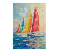 Rompecabezas para Adolescentes 38x26cm/1000pcsS Colorful Sailboats Painting-1 Rompecabezas para Adultos Juegos Relajantes Carrera De Velocidad De Manos 38x26cm/1000pcsS