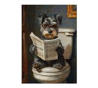 Rompecabezas para Adolescentes 38x26cm/1000pcsS Dog Reading Newspaper on Toilet-43 Rompecabezas para Adultos Juegos Relajantes Que Mejoran La Memoria Actividades Divertidas En Casa 38x26cm/1000pcsS