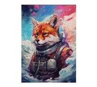 Rompecabezas para Adolescentes 38x26cm/1000pcsS Fox Astronaut in Space Rompecabezas para Adultos Juegos Relajantes Carrera De Velocidad De Manos 38x26cm/1000pcsS