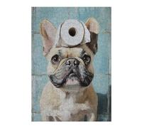 Rompecabezas para Adolescentes 38x26cm/1000pcsS Funny French Bulldog with Toilet Paper-3 Rompecabezas para Adultos Juego De Ingenio Análisis Y Lógica Cumpleaños Y Navidad 38x26cm/1000pcsS