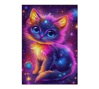 Rompecabezas para Adolescentes 38x26cm/1000pcsS Galactic Kitten Fantasy Art Rompecabezas para Adultos Juegos Relajantes Carrera De Velocidad De Manos 38x26cm/1000pcsS