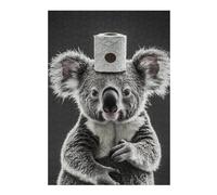 Rompecabezas para Adolescentes 38x26cm/1000pcsS Koala with Toilet Paper Roll on Head-1 Rompecabezas para Adultos Juego De Ingenio Análisis Y Lógica Cumpleaños Y Navidad 38x26cm/1000pcsS