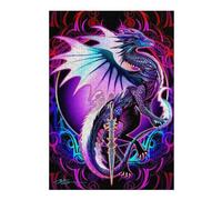 Rompecabezas para Adolescentes 38x26cm/1000pcsS Neon Dragon Sword Art Print Rompecabezas para Adolescentes Juegos Divertidos Desafío Difícil Cumpleaños 38x26cm/1000pcsS