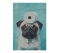 Rompecabezas para Adolescentes 38x26cm/1000pcsS Pug with Toilet Paper Roll on Head-5 Rompecabezas para Adultos Juego De Ingenio Análisis Y Lógica Cumpleaños Y Navidad 38x26cm/1000pcsS