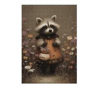 Rompecabezas para Adolescentes 38x26cm/1000pcsS Raccoon in Halloween Dress Rompecabezas para Adultos Juego De Ingenio Decoración De Pared Desafiante De Completar 38x26cm/1000pcsS