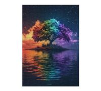 Rompecabezas para Adolescentes 38x26cm/1000pcsS Rainbow Tree Reflections Rompecabezas para Adultos Juego Familiar para Mejorar La Memoria Regalo De Cumpleaños, Regalos, 38x26cm/1000pcsS
