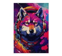 Rompecabezas para Adolescentes 38x26cm/1000pcsS Space Wolf Headphones Art Print-2 Rompecabezas para Adultos Juguete Decoración De Pared Mejora La Memoria Gran Regalo para Jugar 38x26cm/1000pcsS