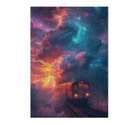 Rompecabezas para Adolescentes 38x26cm/1000pcsS Train Journey Through Cosmic Skies Rompecabezas para Adolescentes Juegos Relajantes para La Diversión Familiar 38x26cm/1000pcsS