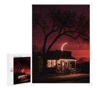 Rompecabezas para Adolescentes 500 PCS 80s Neon Night Moon Rompecabezas para Adultos Juego De Ingenio Decoración del Hogar Regalos para Reducir El Estrés 500 PCS