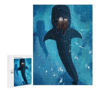 Rompecabezas para Adolescentes 500 PCS A Couple of Otters Sleeping and A Whale Shark Rompecabezas para Adolescentes Juegos Relajantes Regalos para Mujeres Actividades Divertidas En Casa 500 PCS