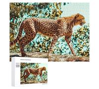 Rompecabezas para Adolescentes 500 PCS Abstract Cheetah in Vibrant Colors Rompecabezas para Adultos Juegos Relajantes Corte De Precisión Juego Desafiante Regalos 500 PCS