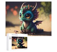Rompecabezas para Adolescentes 500 PCS Adorable Baby Dragon Illustration Rompecabezas para Adultos Juegos Familiares Análisis Y Lógica Actividades Divertidas En Casa 500 PCS