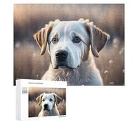Rompecabezas para Adolescentes 500 PCS Adorable Yellow Labrador Puppy Rompecabezas para Adultos Juego De Ingenio Decoración del Hogar Actividades Divertidas En Casa 500 PCS