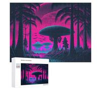 Rompecabezas para Adolescentes 500 PCS Alien Forest Encounter -1 Rompecabezas Juguetes Antiestrés Decoración Diversión En Casa Actividades, 500 PCS