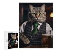 Rompecabezas para Adolescentes 500 PCS American Shorthair Cat Pub Rompecabezas para Adultos Juego Familiar Decoración Desafiante De Completar 500 PCS