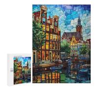 Rompecabezas para Adolescentes 500 PCS Amsterdam Canal Glow Rompecabezas para Adultos Juegos Relajantes Pero Divertidos Y Humorísticos 500 PCS