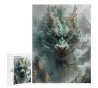 Rompecabezas para Adolescentes 500 PCS Ancient Green Dragon Rompecabezas para Adultos Juguetes Antiestrés para La Diversión Familiar Interacción Entre Padres E Hijos 500 PCS