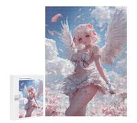 Rompecabezas para Adolescentes 500 PCS Anime Angel Girl in Bloom Heaven Wings Rompecabezas para Adultos Juguetes Antiestrés Arte De Pared Interacción Entre Padres E Hijos 500 PCS