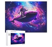 Rompecabezas para Adolescentes 500 PCS Astronaut Riding A Whale in Space Rompecabezas para Adultos Juego Práctico Que Mejora La Memoria Actividades Divertidas En Casa 500 PCS