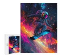 Rompecabezas para Adolescentes 500 PCS Astronaut Snowboarding in Space Rompecabezas para Adultos Juegos Divertidos Análisis Y Lógica Interacción Entre Padres E Hijos 500 PCS