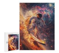 Rompecabezas para Adolescentes 500 PCS Astronaut Space Surfing Rompecabezas para Adultos Juguetes Antiestrés para La Diversión Familiar Interacción Entre Padres E Hijos 500 PCS
